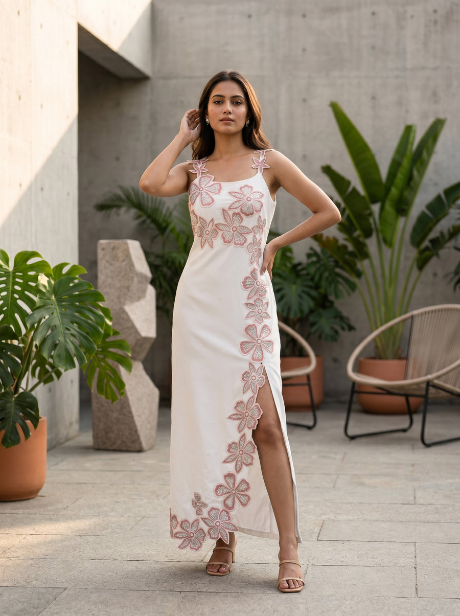 Floral white dress