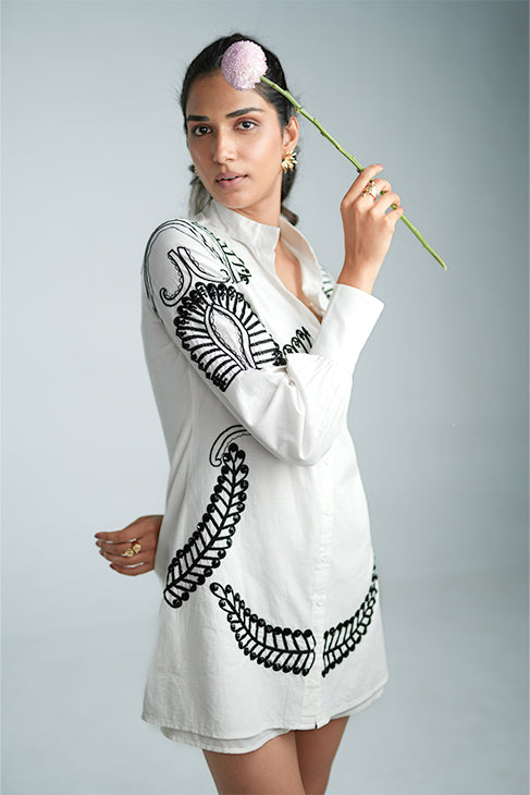 WHITE TOG DRESS